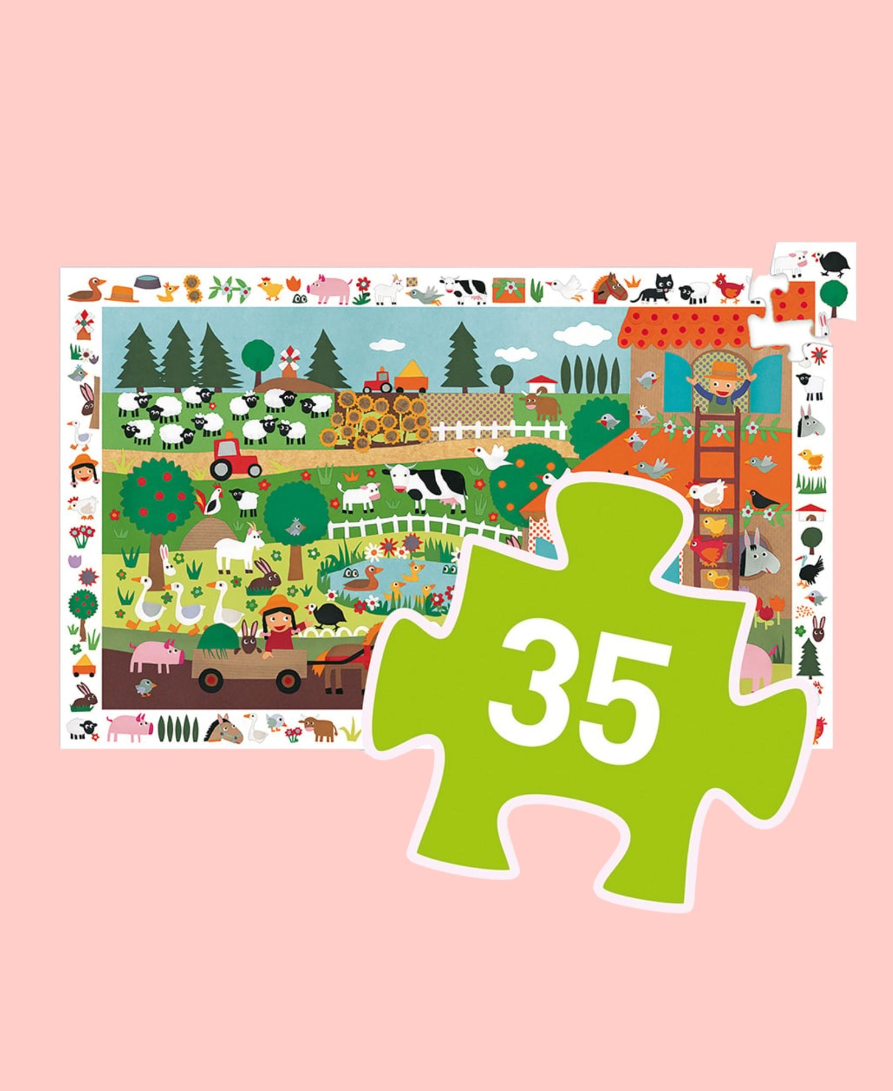 Puzzle observation 35 pièces - La Ferme - Djeco