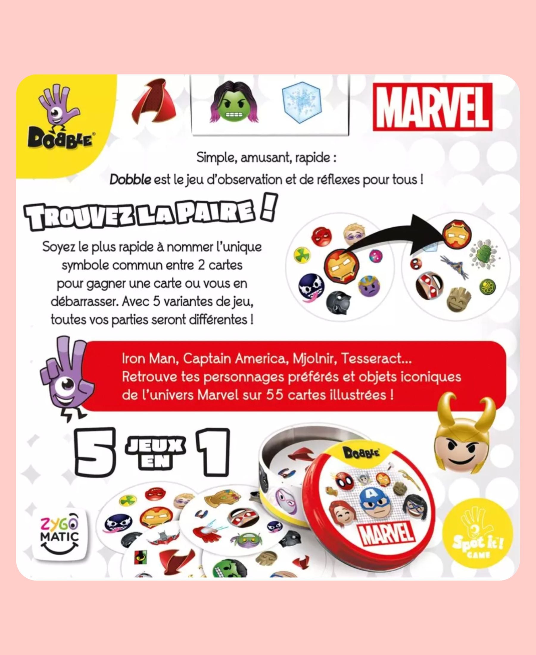 Jeu Dobble Marvel Emoji